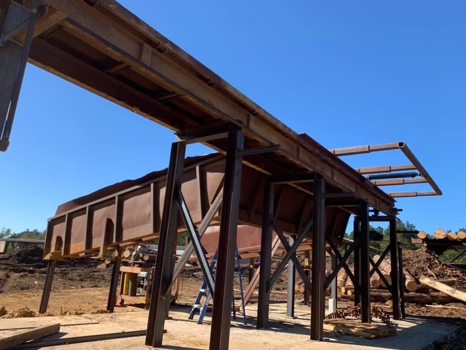 Structural steel fabrication work on site